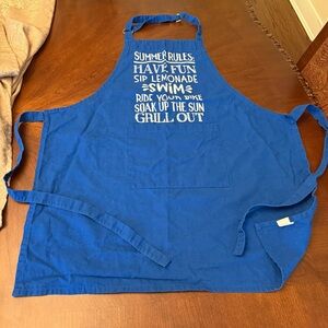 Nantucket Summer Rules Printed Chef Blue Apron 100% Cotton *Read*
